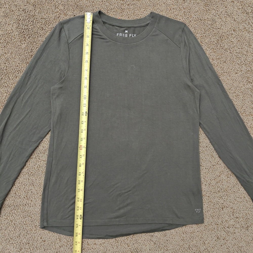 FREE FLY Women Long Sleeve Shirt M Olive Green Bamboo Viscose Gorpcore - Picture 7 of 13